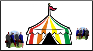 Big tent - with people